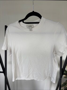 COS Women's White Crewneck Short Sleeve Tee